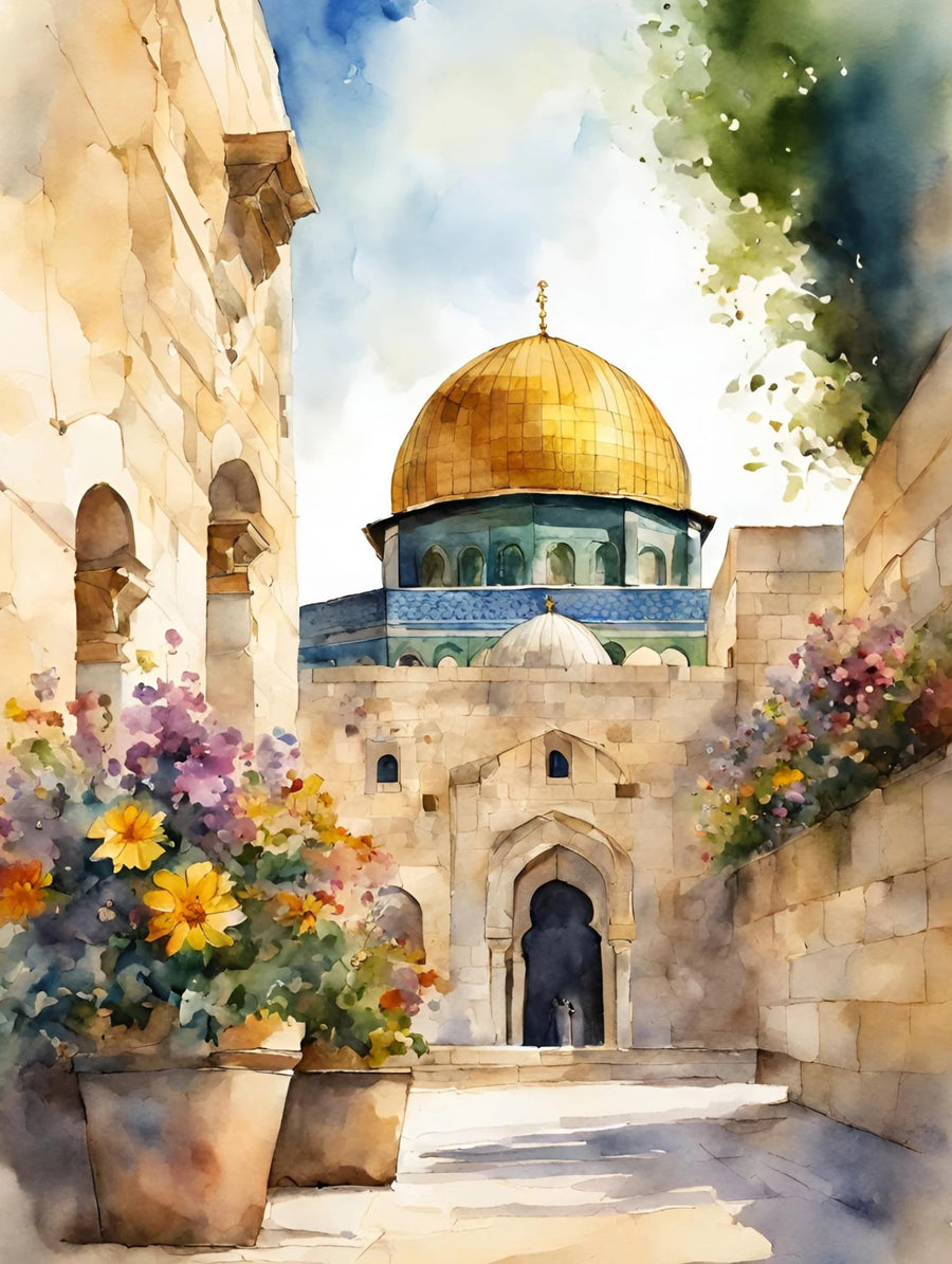 Dome of the Rock Canvas Print 30×40 cm – Unframed