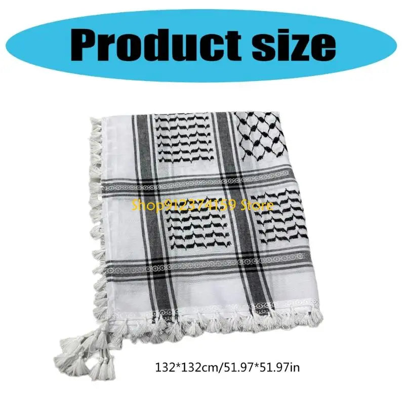 Black & White Keffiyeh-Inspired Scarf | وشاح بنقشة الكوفية