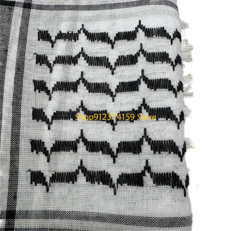 Black & White Keffiyeh-Inspired Scarf | وشاح بنقشة الكوفية