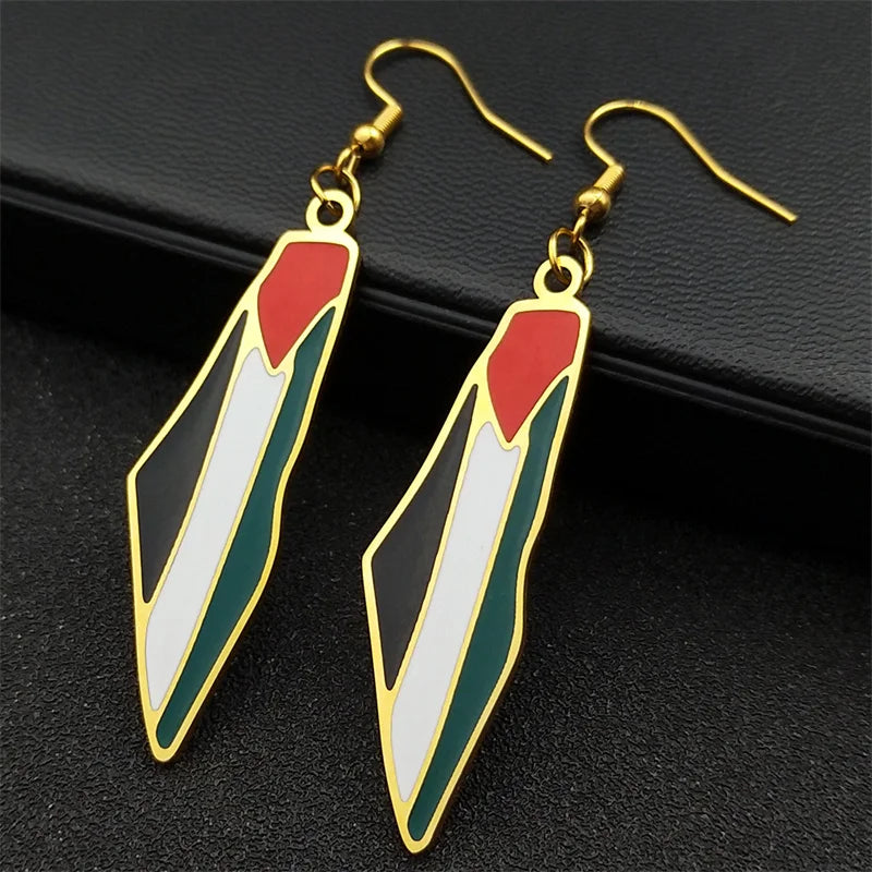 Palestine Map Flag Earrings