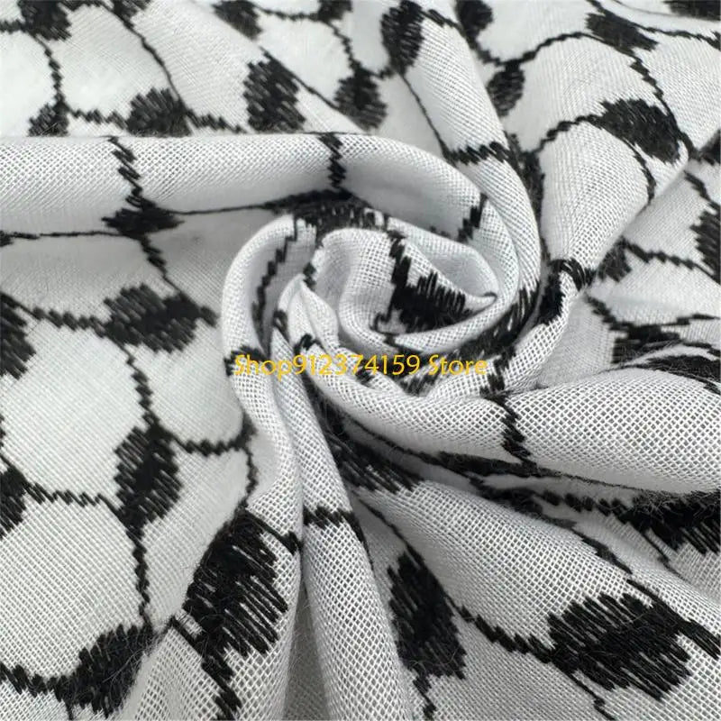 Black & White Keffiyeh-Inspired Scarf | وشاح بنقشة الكوفية
