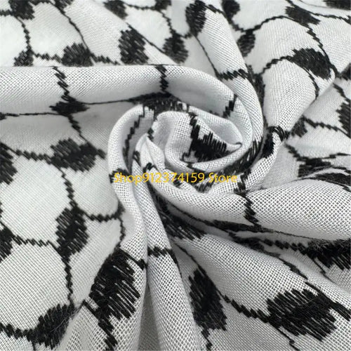 Black & White Keffiyeh-Inspired Scarf | وشاح بنقشة الكوفية