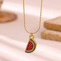 Watermelon Slice Pendant Necklace