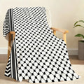 Keffiyeh-Pattern Small Flannel Throw 75×100 cm