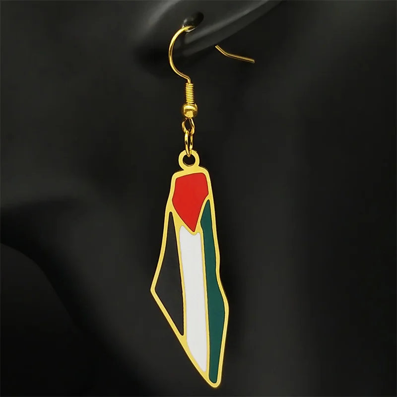 Palestine Map Flag Earrings | أقراط خريطة فلسطين