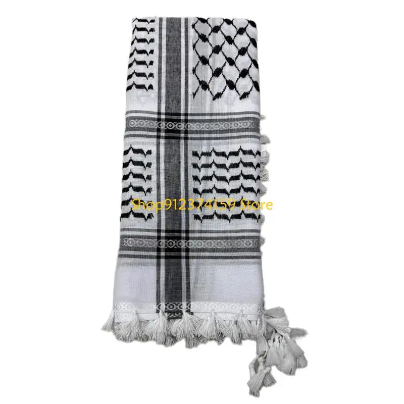 Black & White Keffiyeh-Inspired Scarf | وشاح بنقشة الكوفية