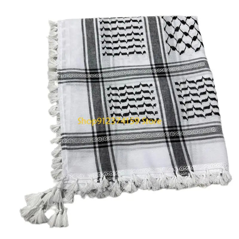 Black & White Keffiyeh-Inspired Scarf | وشاح بنقشة الكوفية