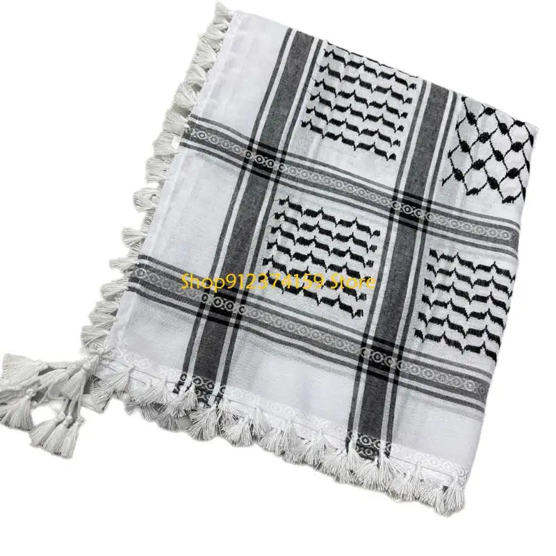 Black & White Keffiyeh-Inspired Scarf | وشاح بنقشة الكوفية